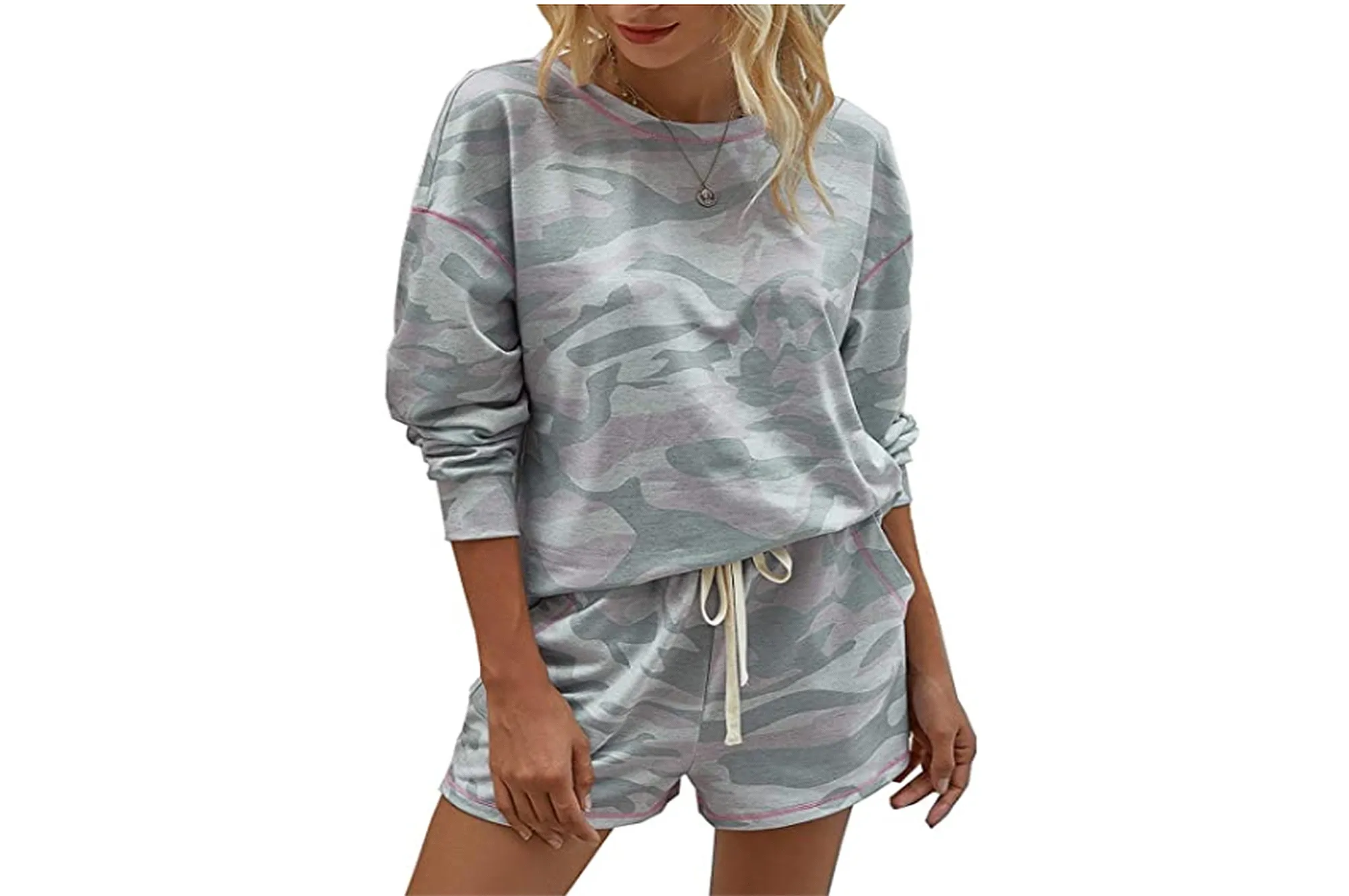 BTFBM Women's Camouflage Print Loungewear Set