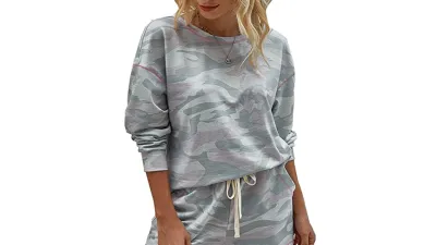 BTFBM Women's Camouflage Print Loungewear Set