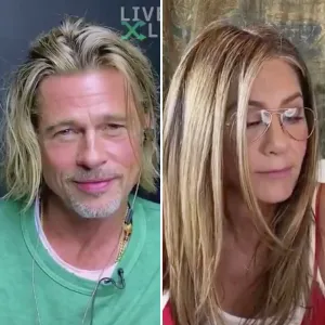 Brad Pitt Blushes as Jennifer Aniston Calls Him Cute During Table Read 2
