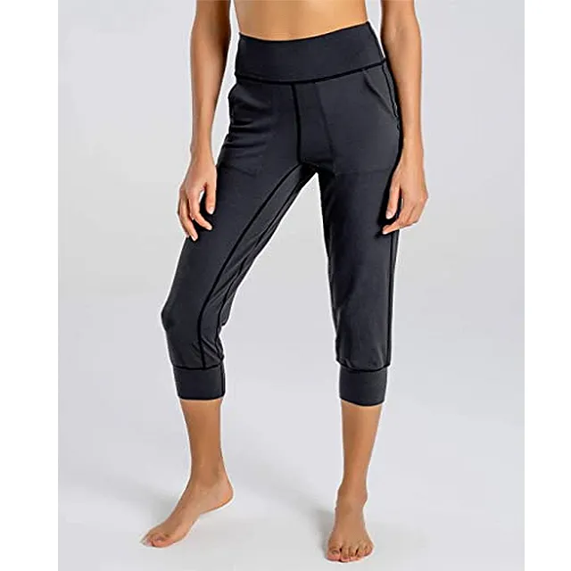 FIRST WAY Women's Buttery Soft Yoga Jogger Pants (Black)