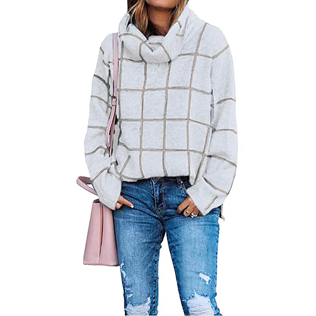 KIRUNDO 2020 Winter Women&rsquo;s Turtleneck Knit Sweater (Beige)