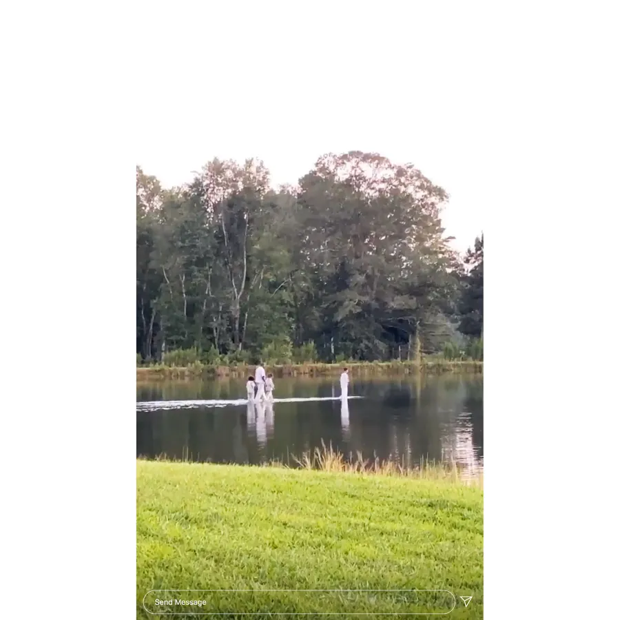 Kanye West Walks on Water With North and Saint During Sunday Service