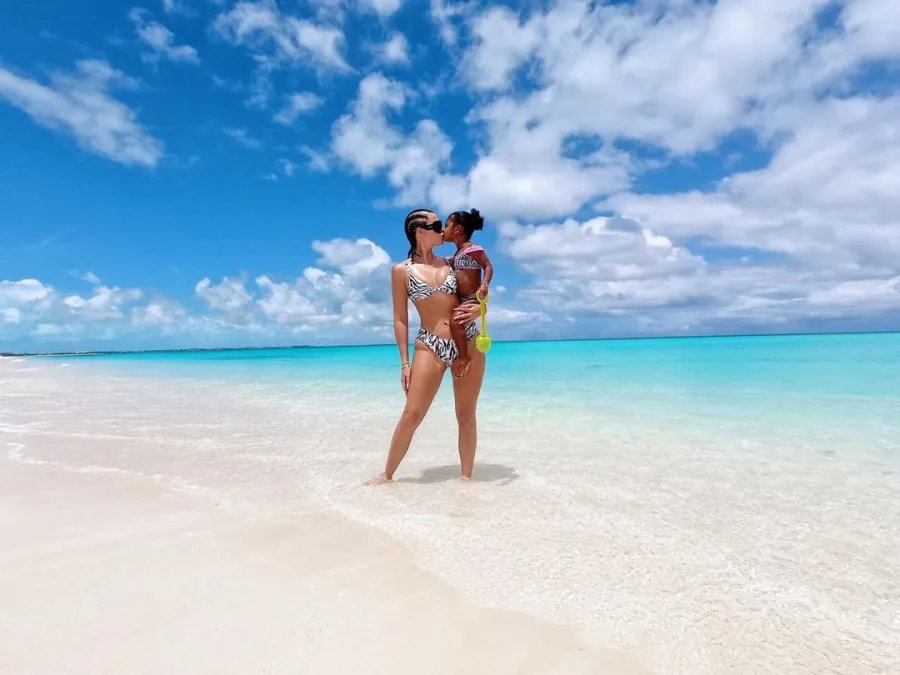 Khloe Kardashian and True Beach Swimsuit Water