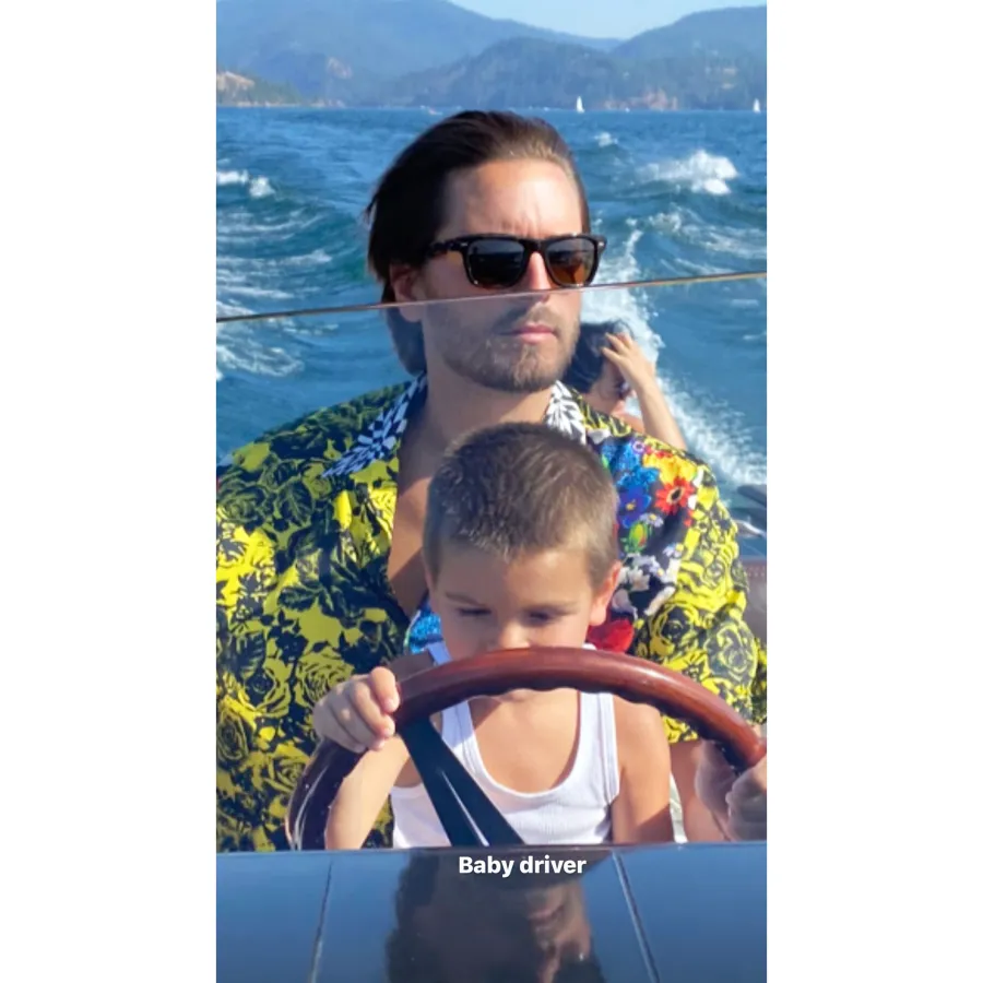 Kourtney Kardashian and Scott Disick Enjoy Boating Trip With Son Reign