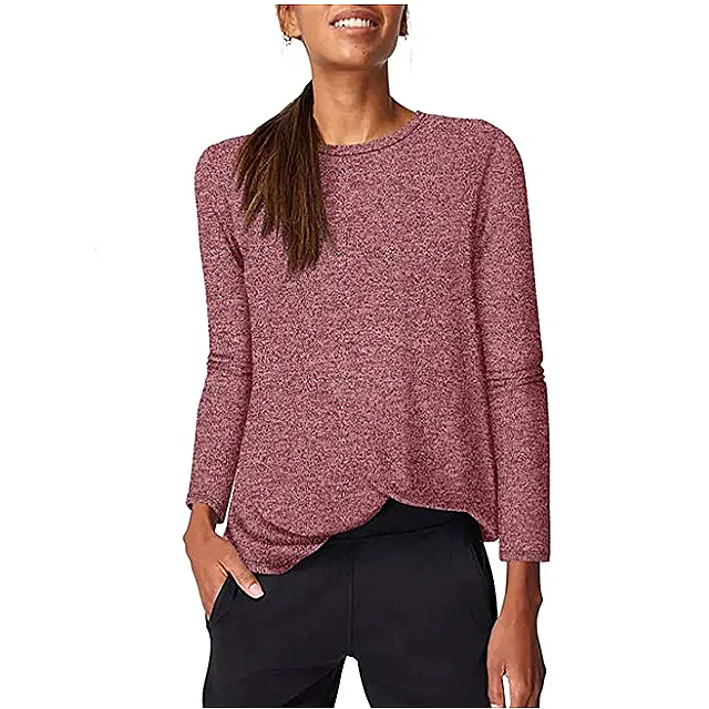 LASLULU Women's Open Back Yoga Top (Purple Grey)