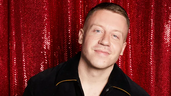 OMG! Macklemore Looks Unrecognizable With a Mustache and Curly Hair