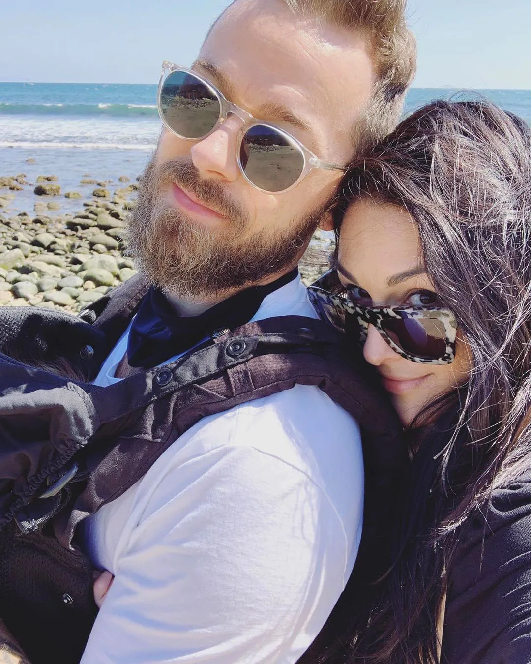 Nikki Bella and Artem Chigvintsev Take Matteo to Beach