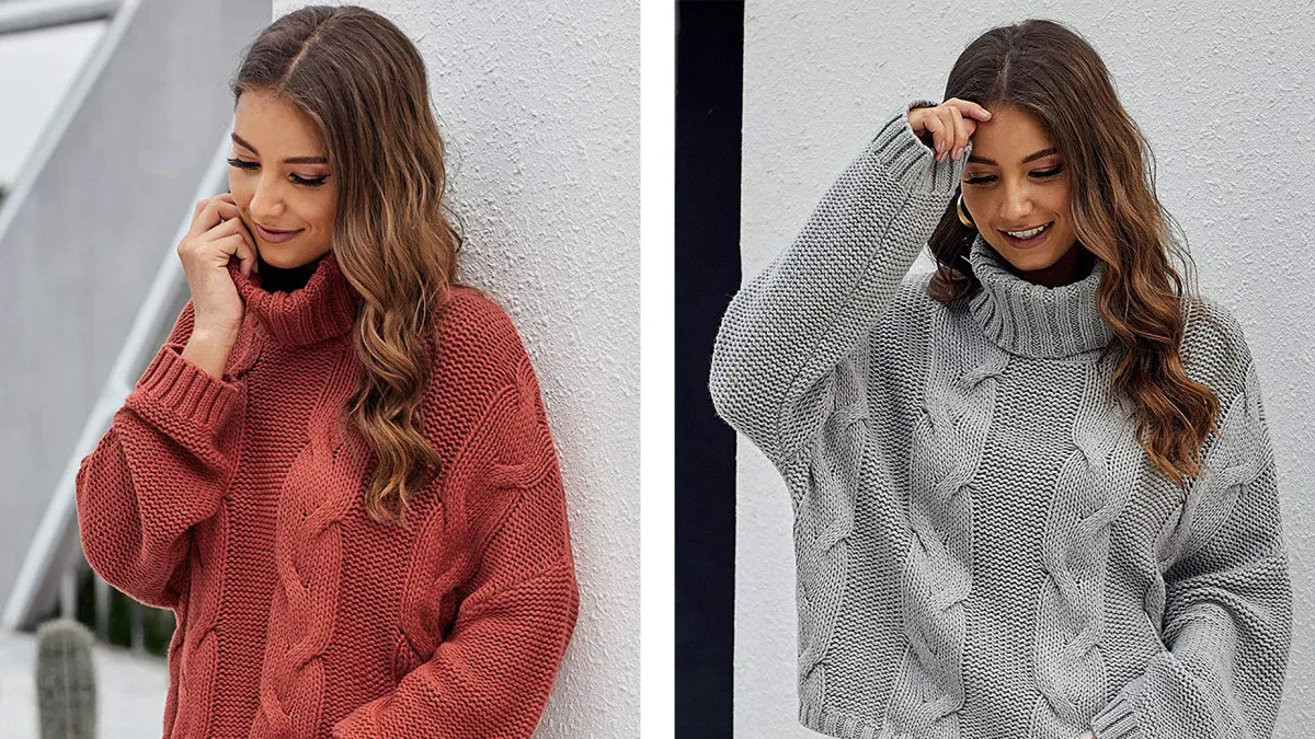 Dokotoo Solid Turtleneck Pullover Sweater