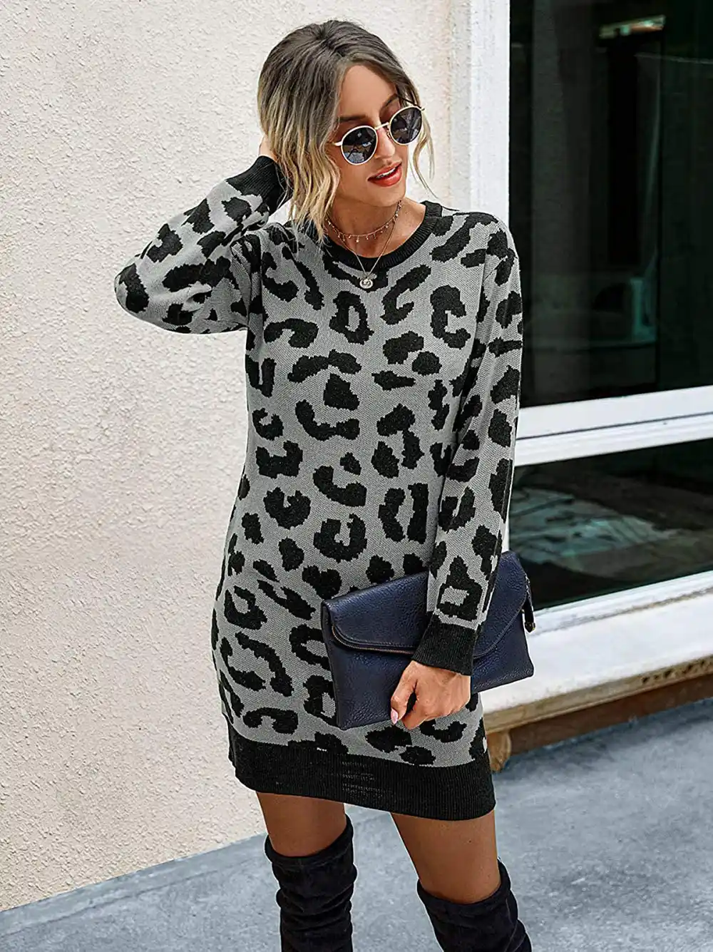 KIRUNDO 2020 Long Sleeve Mini Sweater Dress