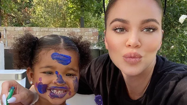 Khloe Kardashian and Tristan Thompson Paint Pumpkins With Daughter True