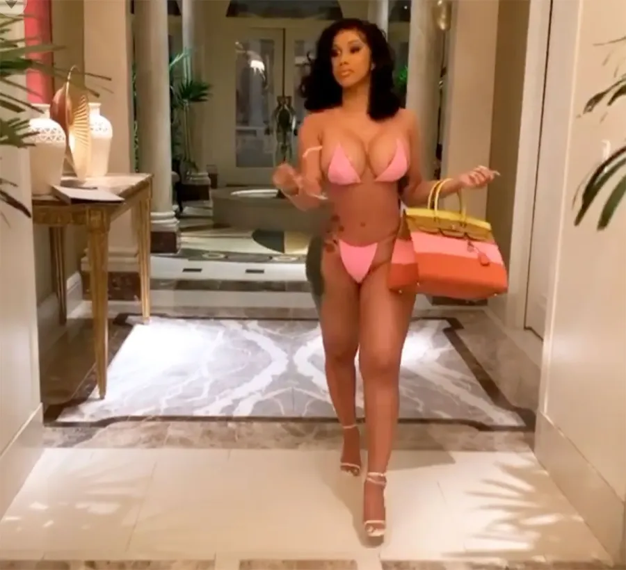 Cardi B Nearly Breaks the Internet Wearing a Thong Bikini Post-Birthday
