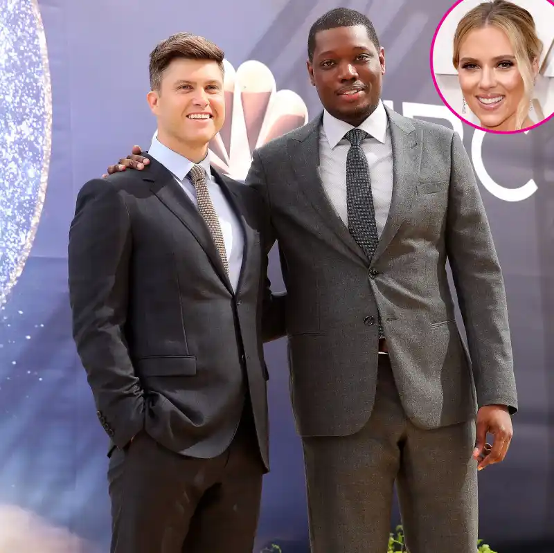 Colin Jost Jokes About Michael Che Objecting at Scarlett Johansson Wedding 1