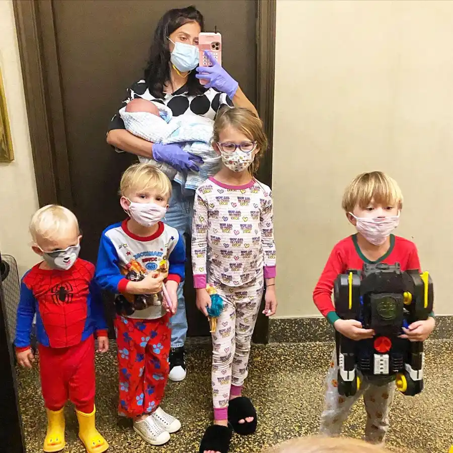 Hilaria Baldwin Family Album Hallway Mirror Selfie With Baby Eduardo