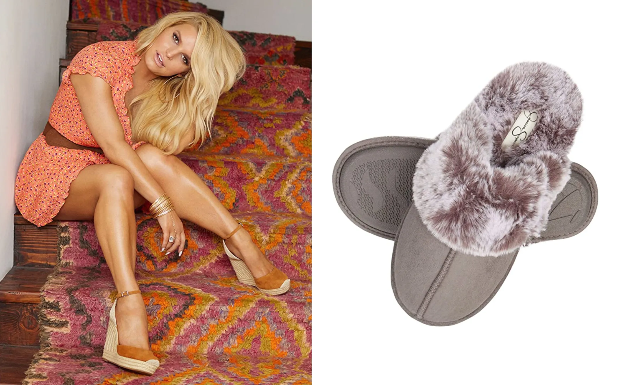 Jessica Simpson Women's Comfy Faux Fur House Slipper