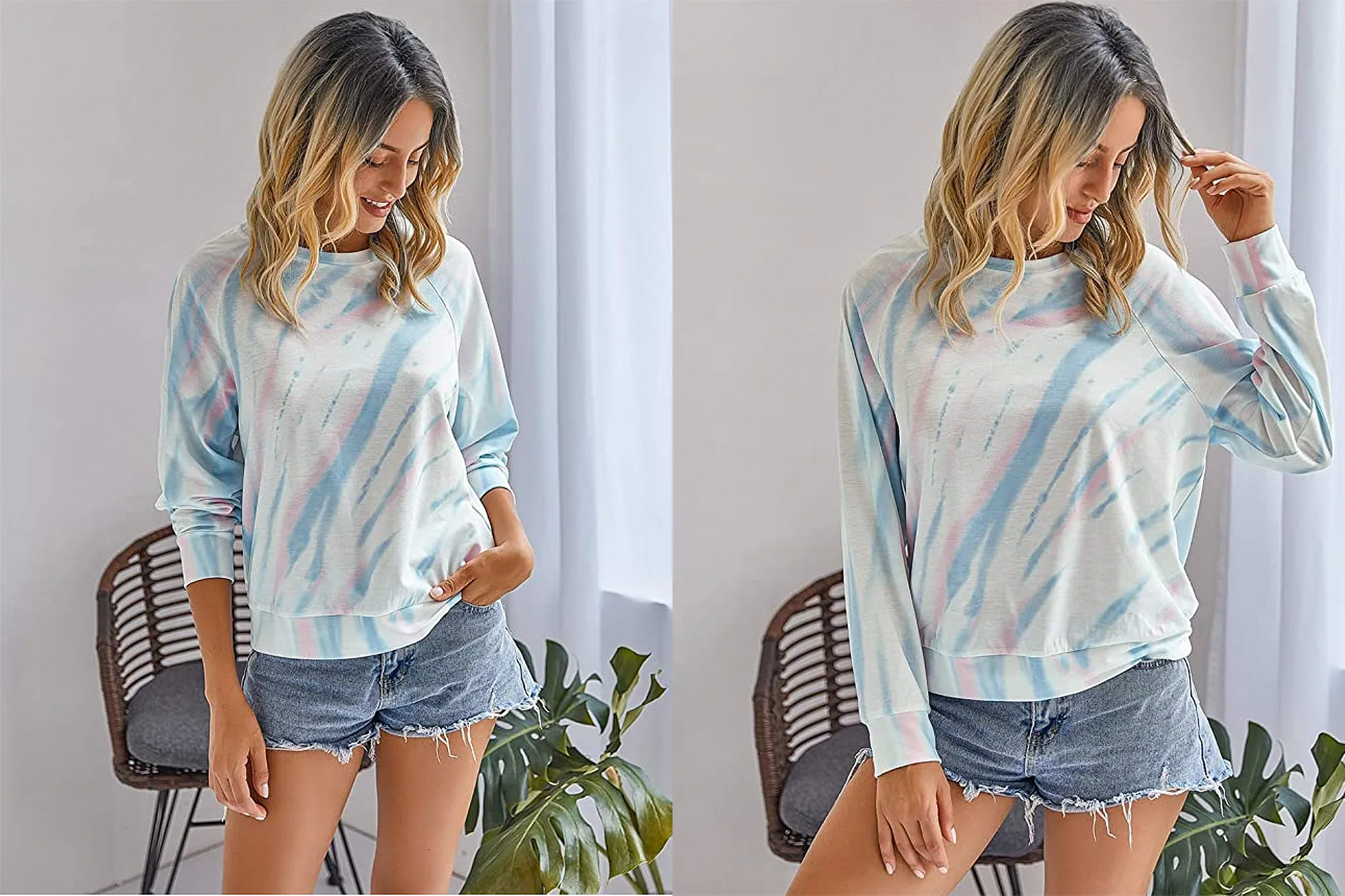 KIRUNDO 2020 Women’s Tie Dye Sporty Sweatshirt Crew Neck