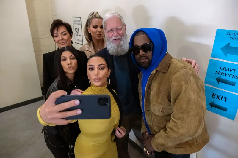 Kim Kardashian David Letterman Interview Kriss Jenner, Kourtney Kardashian Kim Kardashian Khloe Kardashian David Letterman Kanye West