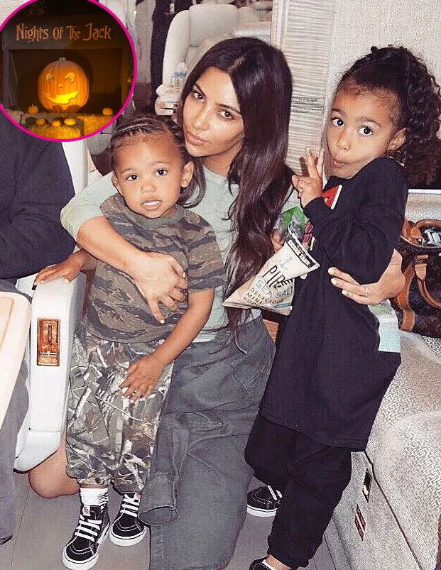 Kim Kardashian Drives Through Creepy Halloween Maze With Kids