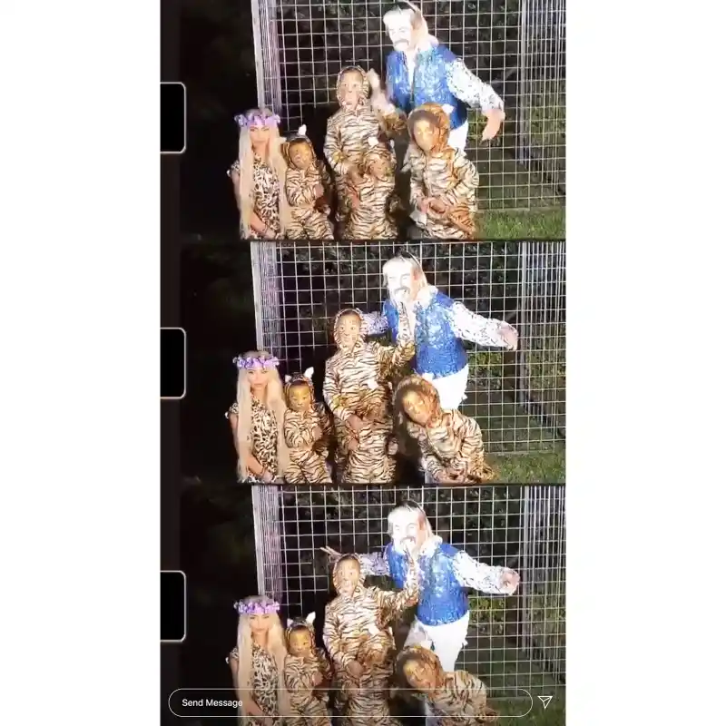 Kim Kardashian Rocks Tiger King Halloween Looks With Her Kids and Jonathan Cheban