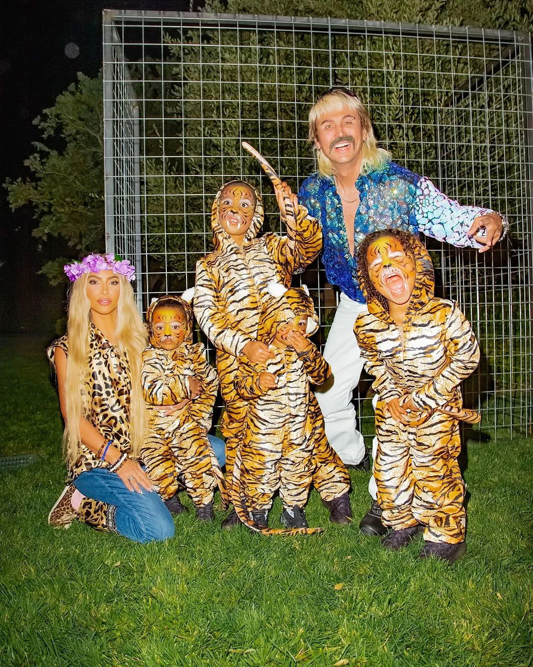 Kim Kardashian Rocks Tiger King Halloween Looks With Her Kids and Jonathan Cheban