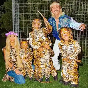 Kim Kardashian Rocks Tiger King Halloween Looks With Her Kids and Jonathan Cheban