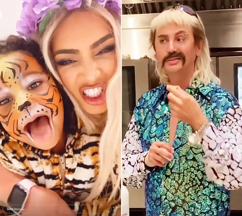 Kim Kardashian Rocks Tiger King Halloween Looks With Her Kids and Jonathan Cheban
