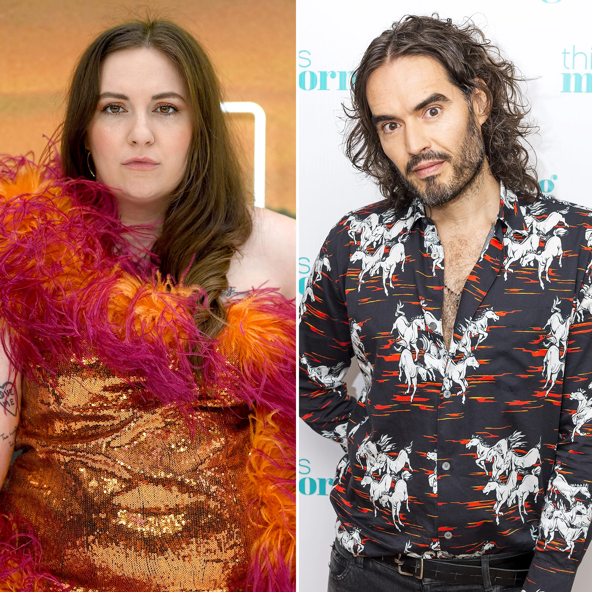 Lena Dunham and Russell Brand Gala