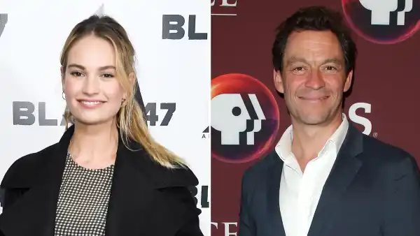 Lily James and Dominic West Cuddle at Rome Airport