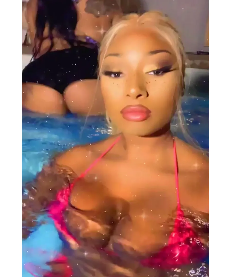 Megan Thee Stallion Stuns With Blonde Hair in a Hot Pink Bikini