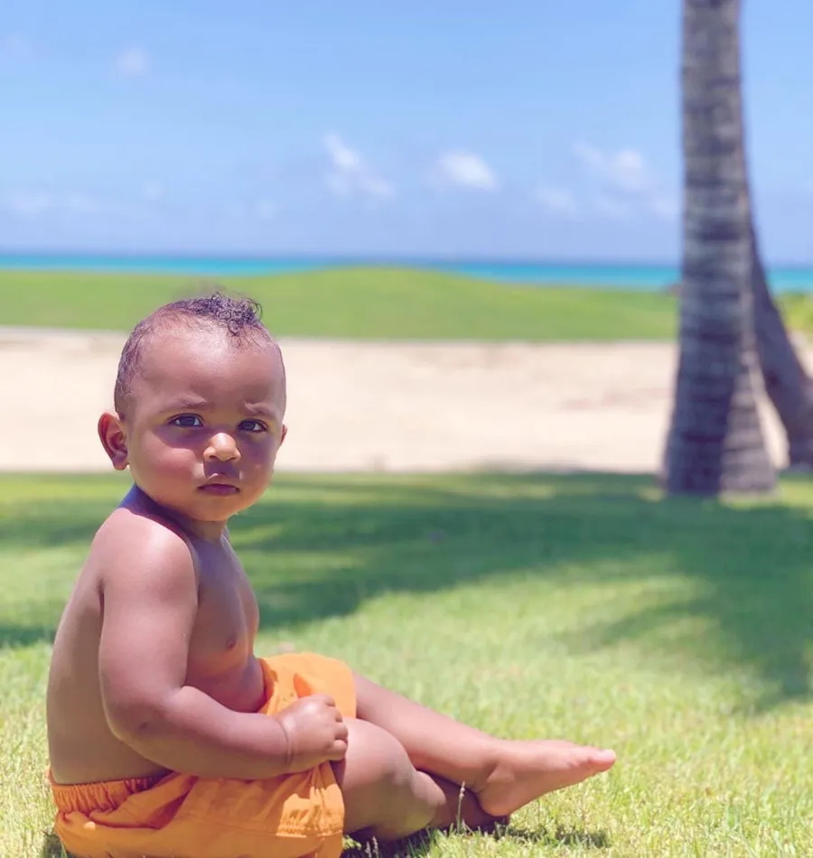 Psalm West Orange Shorts Beach Instagram