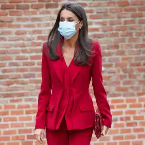 Queen Letizia Steps Out in a Stunning Red Pantsuit She's Worn Before