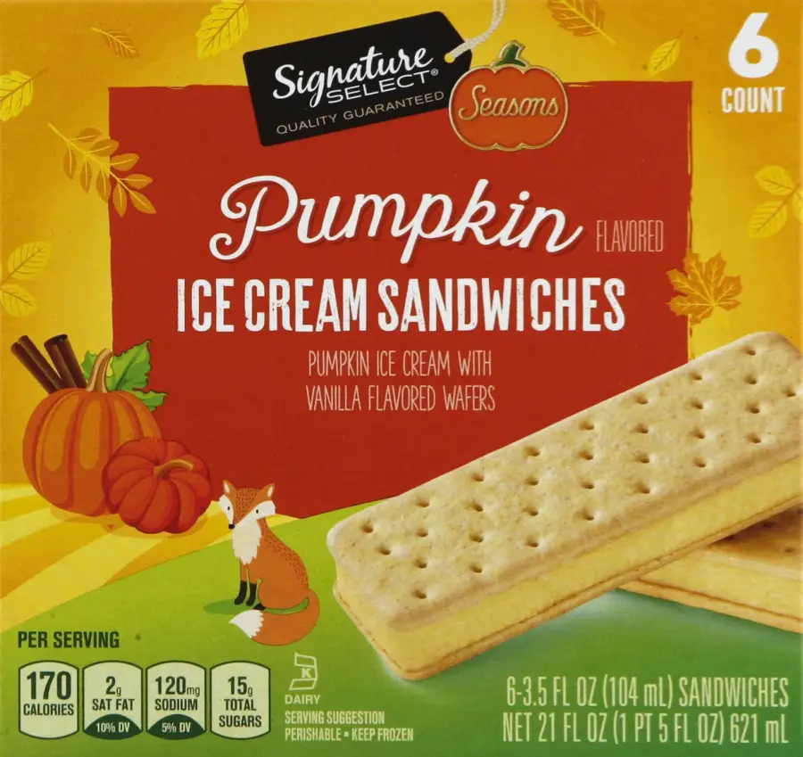 Signature Select Seasons Pumpkin Ice Cream Sandwich