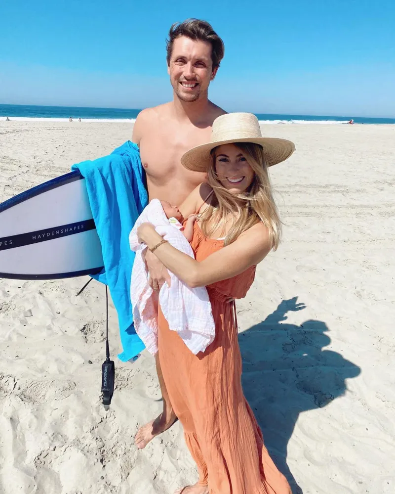 Tenley Molzahn and Taylor Leopold and Daughter Rell Beach