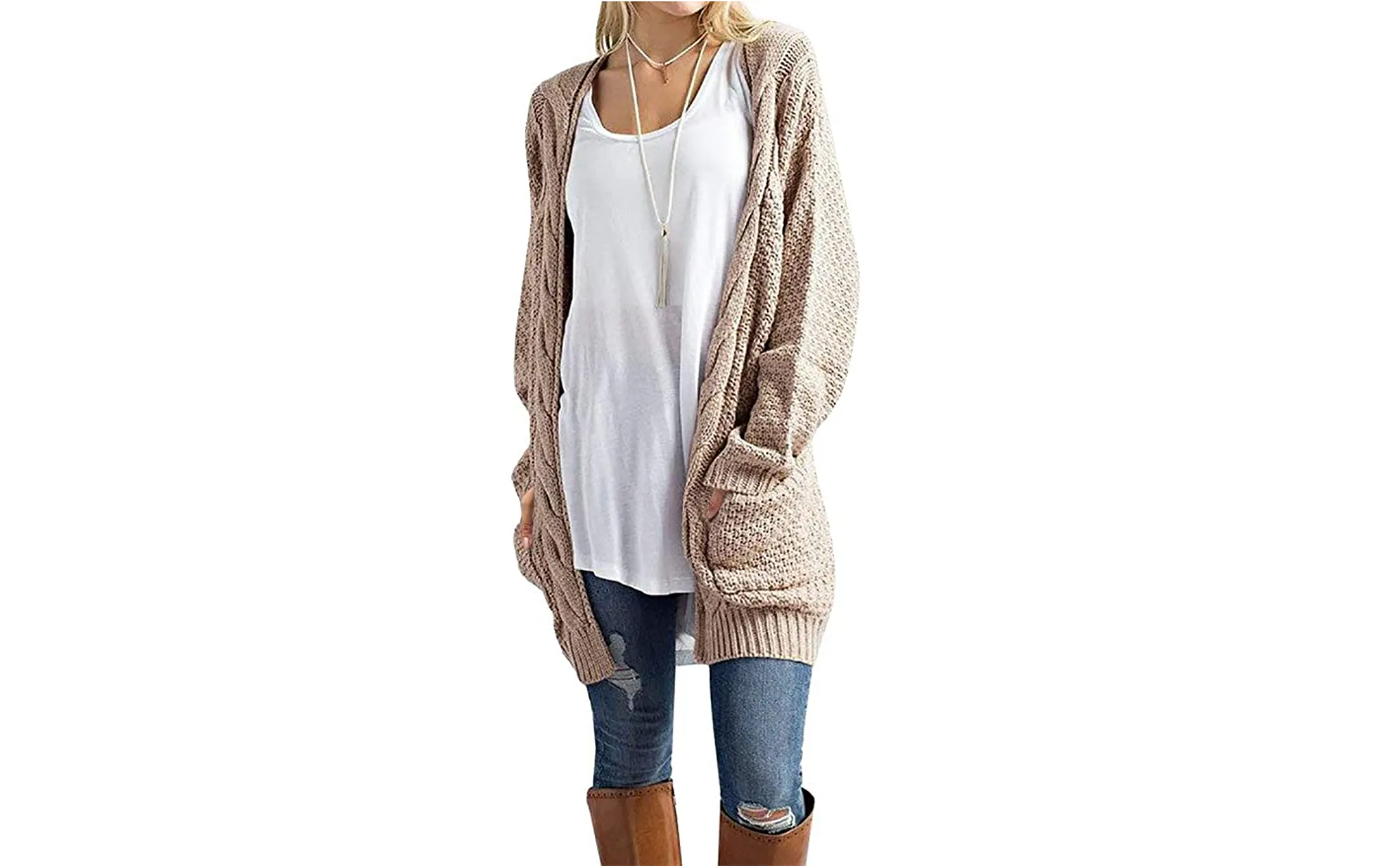 Traleubie Women's Open Front Long Sleeve Boho Chunky Cardigan Sweater