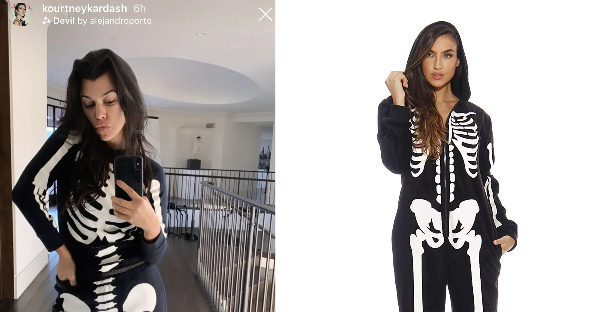 kourtney-kardashian-skeleton-pjs