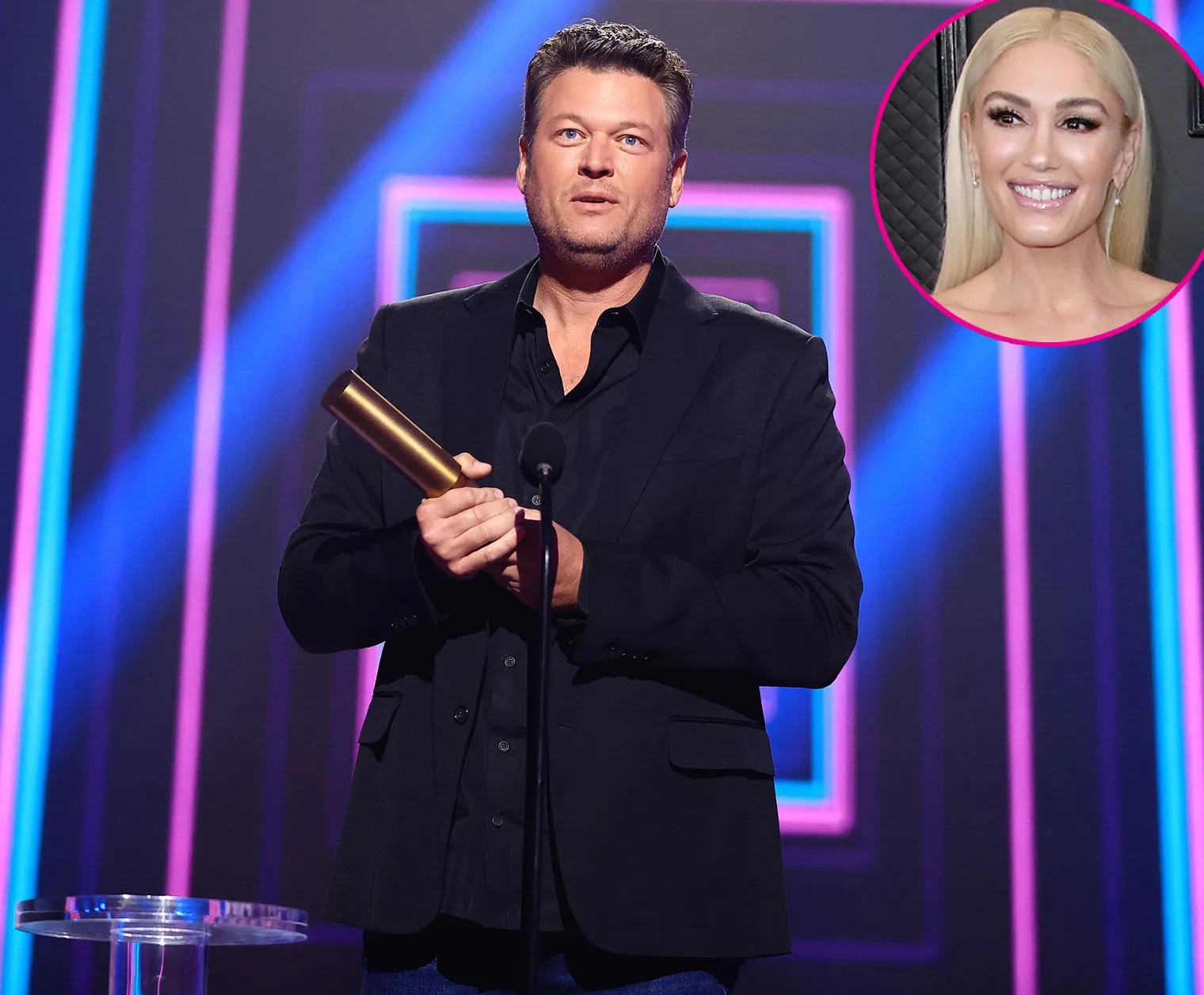 Blake Shelton Gives Sweet Shout Out to Fiancee Gwen Stefani E! People's Choice Awards 2020