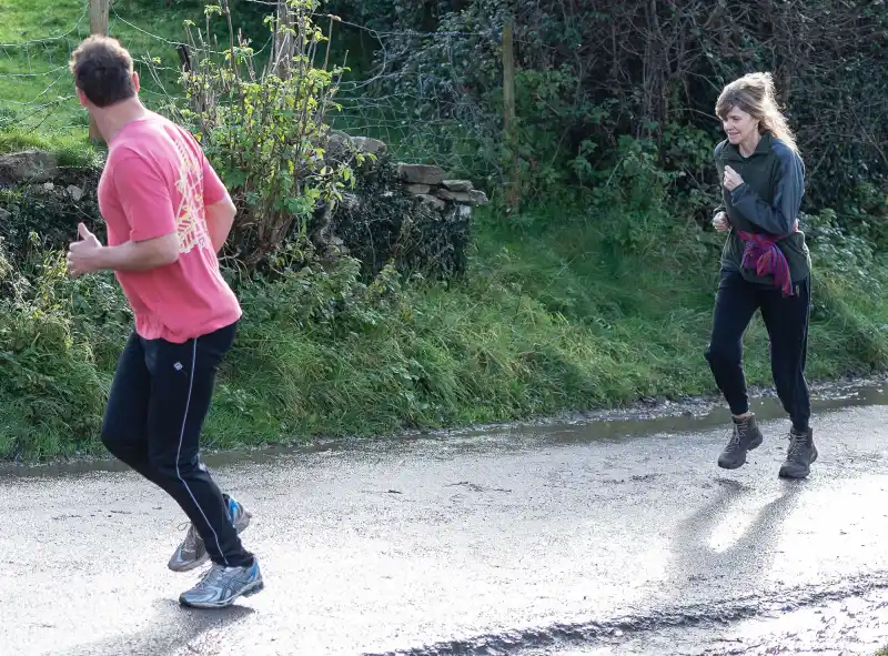 Dominic West and Wife Catherine FitzGerald Go for a Run Together