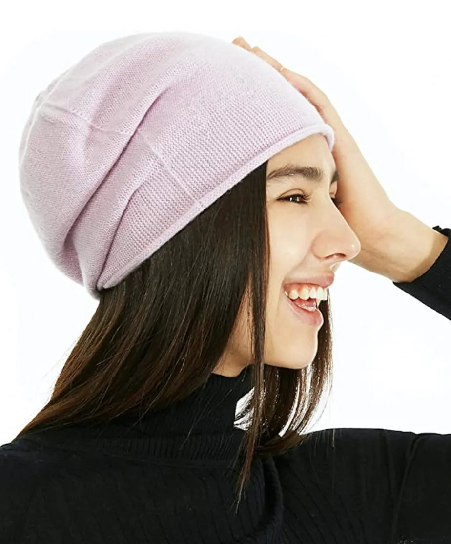 KIKONIO CHEN Women's 100% Cashmere Beanie Hat