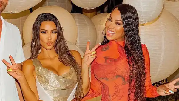 Simon Huck Kim Kardashian and La La Anthony La La Anthony Defends Kim Kardashian Private Island 40th Birthday Party Amid Backlash