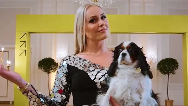 Lindsey Vonn Brings Along Dog Lucy to Host The Pack Show