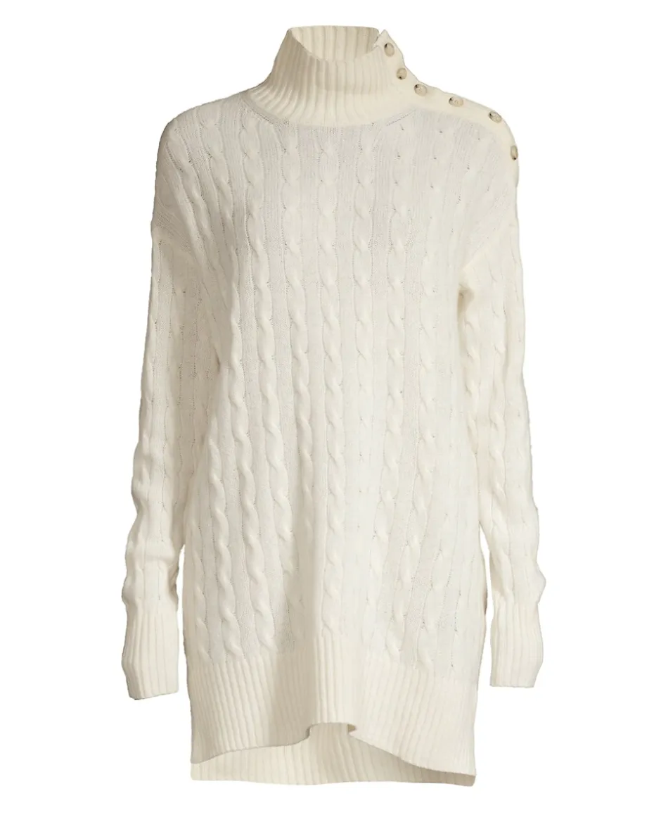 Ralph Lauren Classic Button-Shoulder Sweater