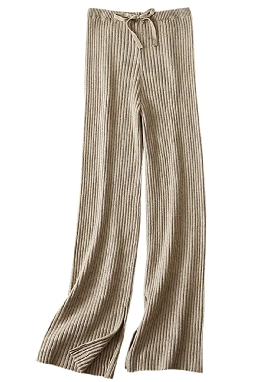 SANGTREE Women's Cashmere Wide Leg Pants