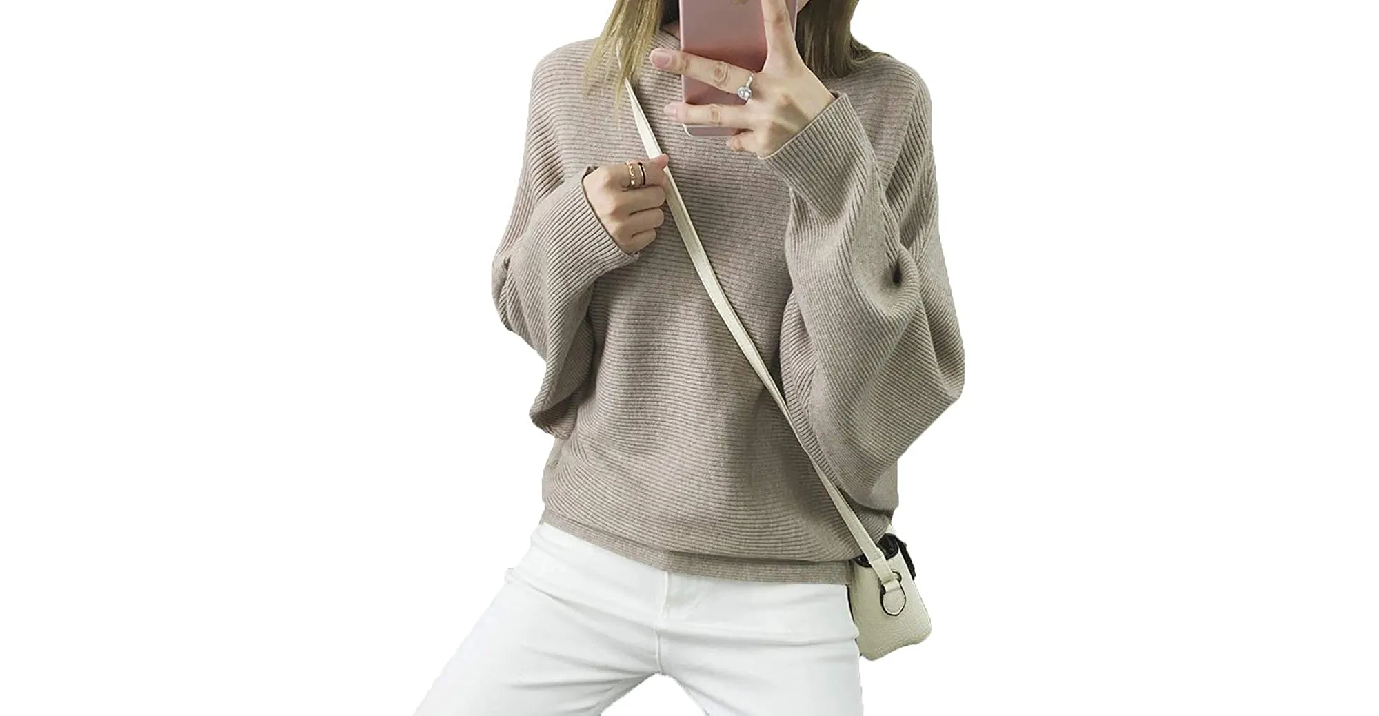 Ckikiou Batwing Cashmere Pullover