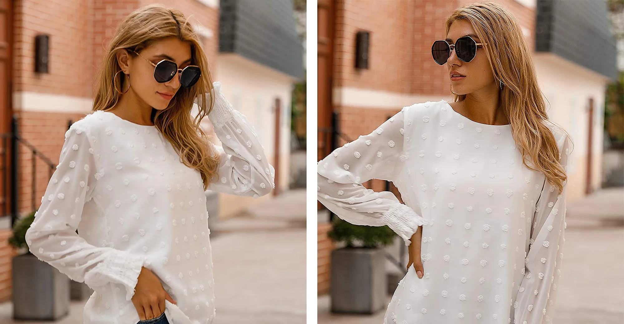 Blooming Jelly Chiffon Pom Pom Blouse