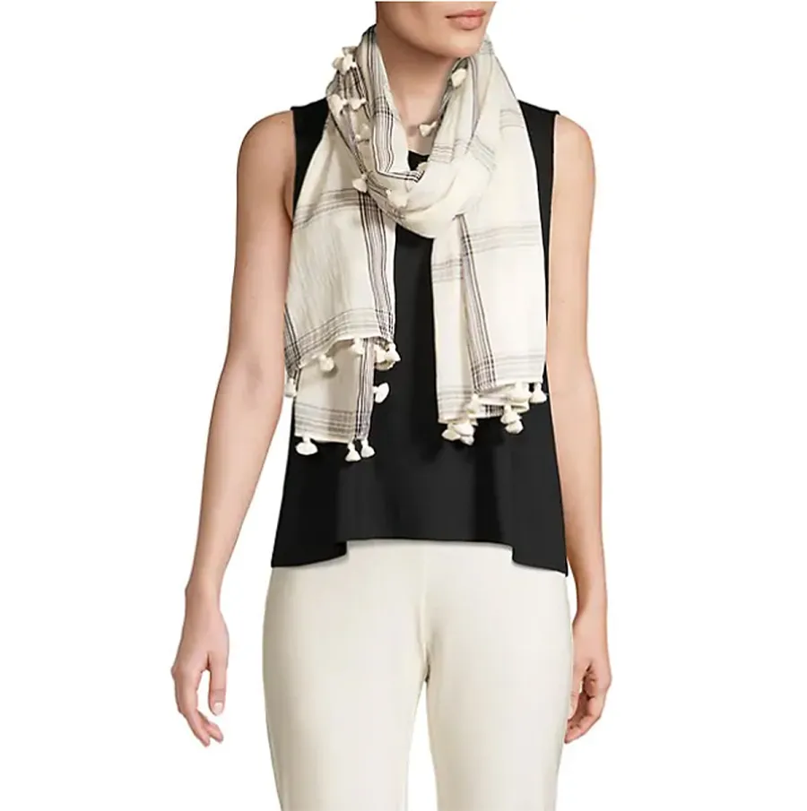 eileen-fisher-pompom-scarf