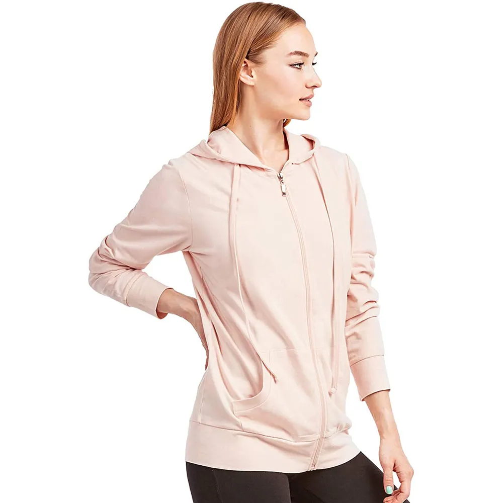 Sofra Thin Cotton Zip-Up Hoodie Jacket