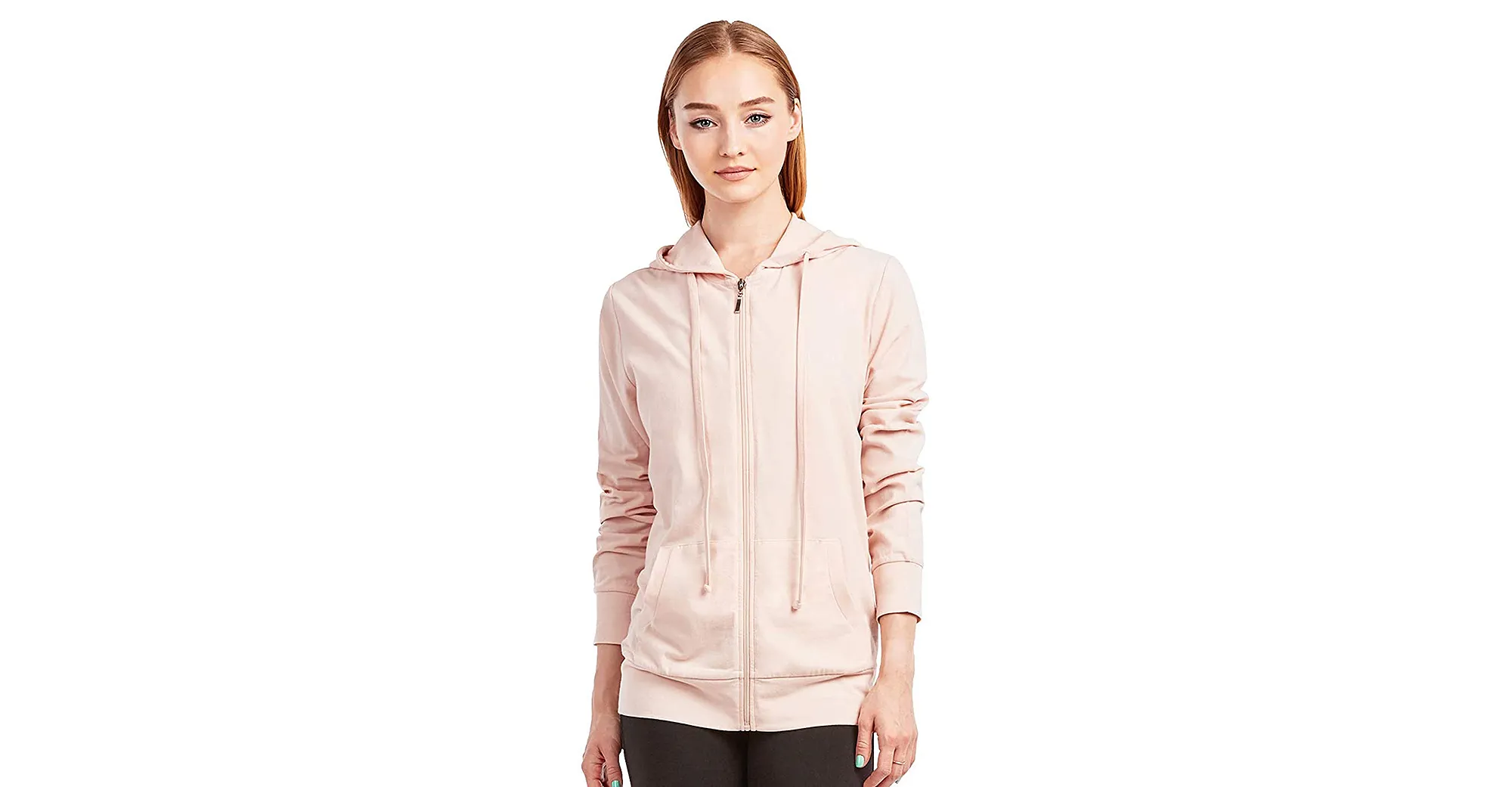 Sofra Thin Cotton Zip-Up Hoodie Jacket