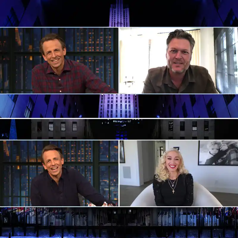 Blake Shelton Says Gwen Almost Spilled Engagement News Seth Meyers