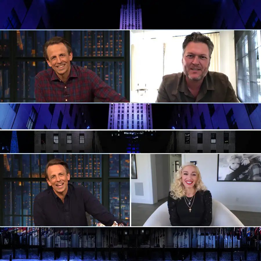 Blake Shelton Says Gwen Almost Spilled Engagement News Seth Meyers