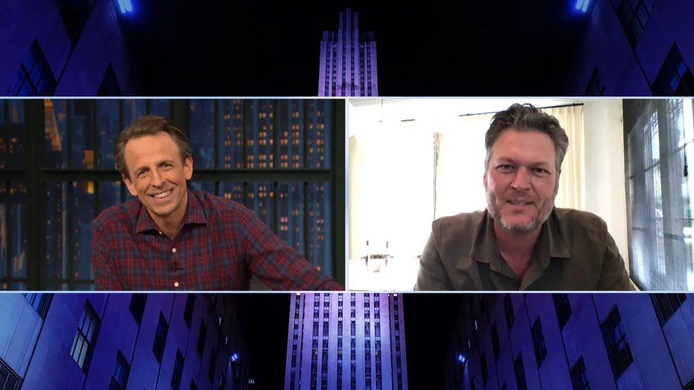 Blake Shelton Says Gwen Almost Spilled Engagement News Seth Meyers