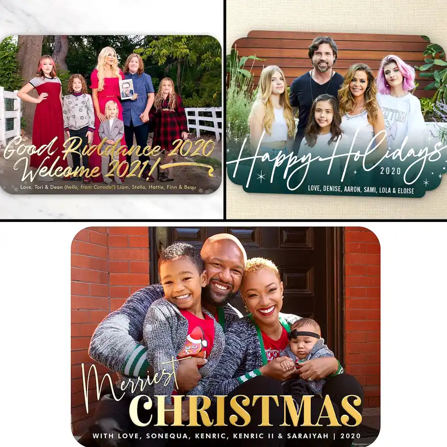 Celebrity Holidays Cards 2020 Tori Spelling Denise Richards